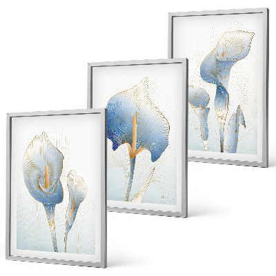 Cadre photo mural Fleurs bleues en arrière-plan