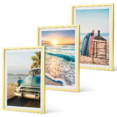 Lot de 3 tableaux pour salon Vacances au coucher du soleil à Miami