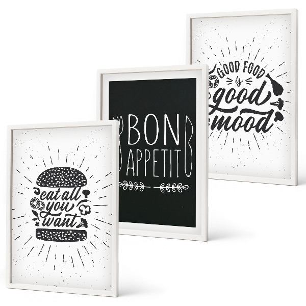 Cadre photo mural Graphiques, alimentation, slogans culinaires