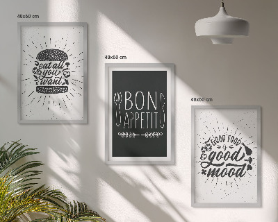 Cadre photo mural Graphiques, alimentation, slogans culinaires