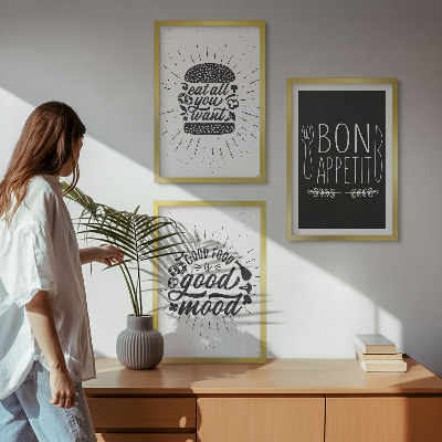 Cadre photo mural Graphiques, alimentation, slogans culinaires