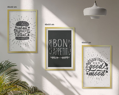 Cadre photo mural Graphiques, alimentation, slogans culinaires