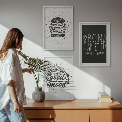 Cadre photo mural Graphiques, alimentation, slogans culinaires
