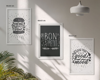Cadre photo mural Graphiques, alimentation, slogans culinaires