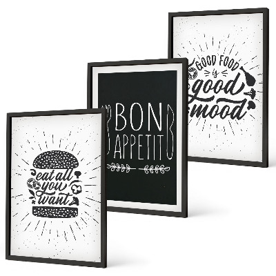 Cadre photo mural Graphiques, alimentation, slogans culinaires