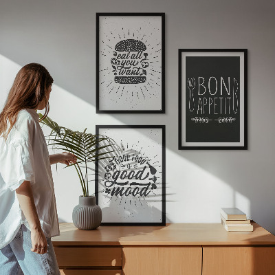 Cadre photo mural Graphiques, alimentation, slogans culinaires