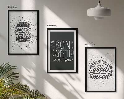 Cadre photo mural Graphiques, alimentation, slogans culinaires