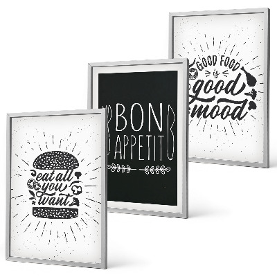 Cadre photo mural Graphiques, alimentation, slogans culinaires