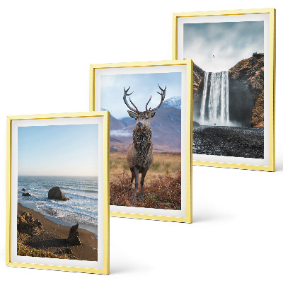 Lot de 3 tableaux pour salon Paysages de montagne avec une cascade
