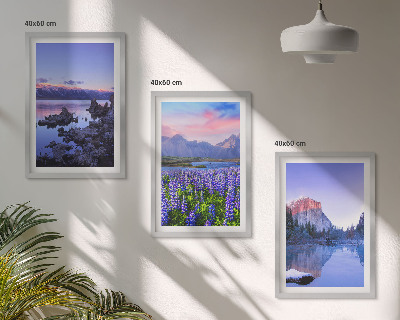 Cadre photo mural Paysages de montagnes avec eau et ciel