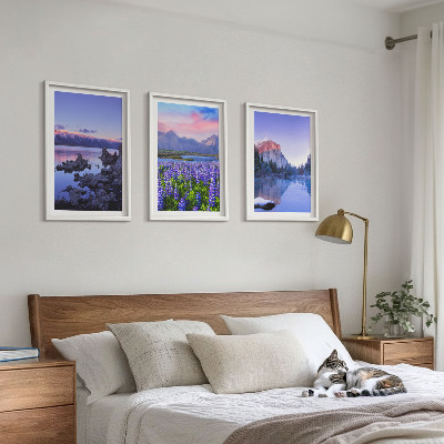 Cadre photo mural Paysages de montagnes avec eau et ciel