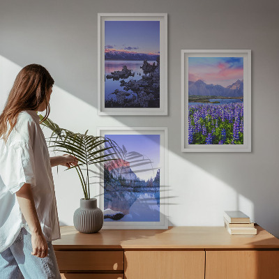 Cadre photo mural Paysages de montagnes avec eau et ciel