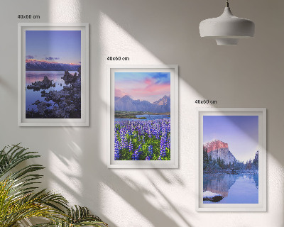 Cadre photo mural Paysages de montagnes avec eau et ciel