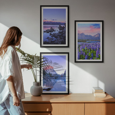Cadre photo mural Paysages de montagnes avec eau et ciel