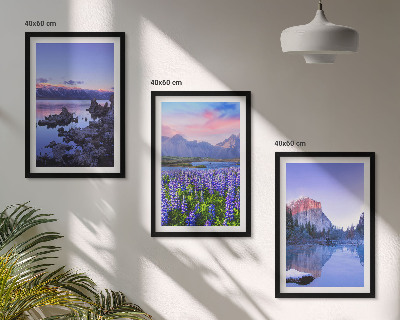 Cadre photo mural Paysages de montagnes avec eau et ciel