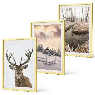 Cadre photo mural représentant une cabane à cerfs dans un paysage d'hiver