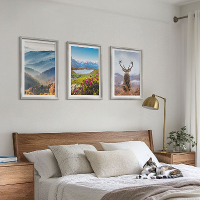 Cadre photo mural La nature des cerfs des lacs de montagne