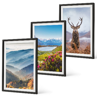 Cadre photo mural La nature des cerfs des lacs de montagne