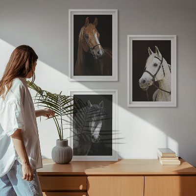 Cadre photo mural Portraits de chevaux dans des tons de fourrure
