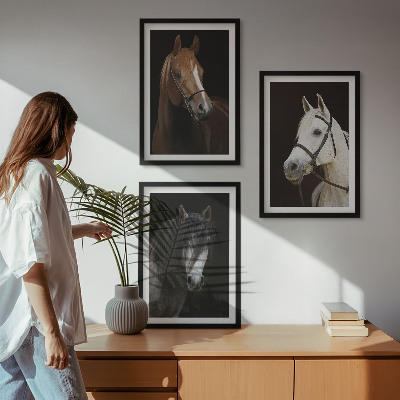 Cadre photo mural Portraits de chevaux dans des tons de fourrure