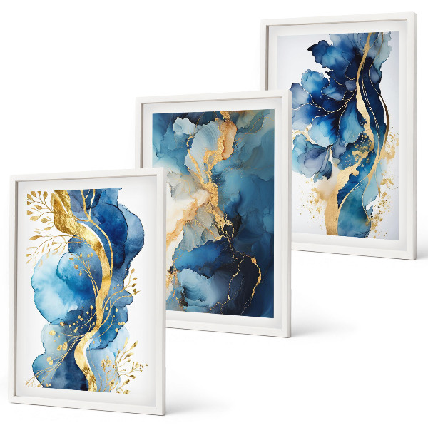 Cadre photo mural Motifs abstraits bleus