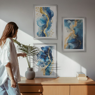 Cadre photo mural Motifs abstraits bleus
