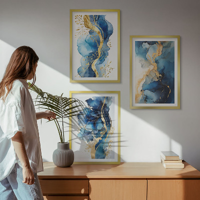 Cadre photo mural Motifs abstraits bleus