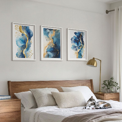 Cadre photo mural Motifs abstraits bleus