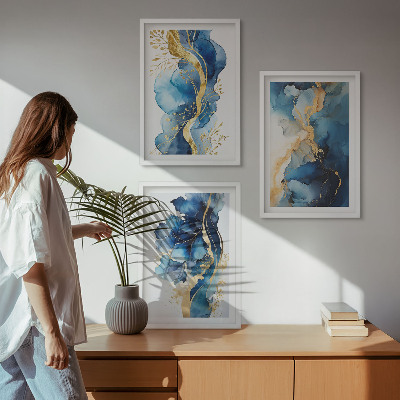Cadre photo mural Motifs abstraits bleus