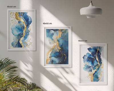 Cadre photo mural Motifs abstraits bleus