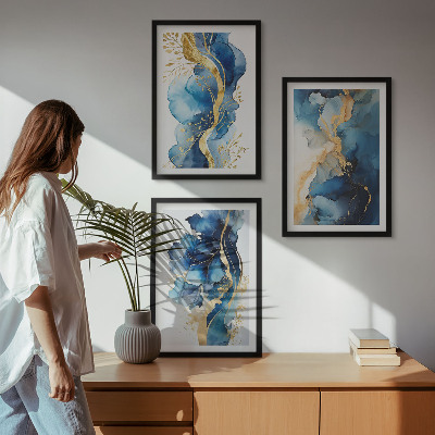 Cadre photo mural Motifs abstraits bleus