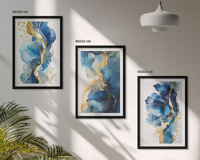 Cadre photo mural Motifs abstraits bleus