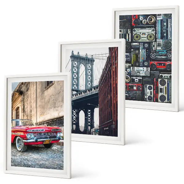 Lot de 3 tableaux pour salon représentant le vieux pont de Brooklyn style rétro