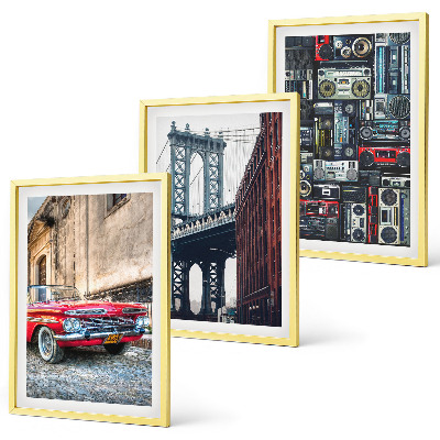 Lot de 3 tableaux pour salon Vieux pont de Brooklyn audio rétro