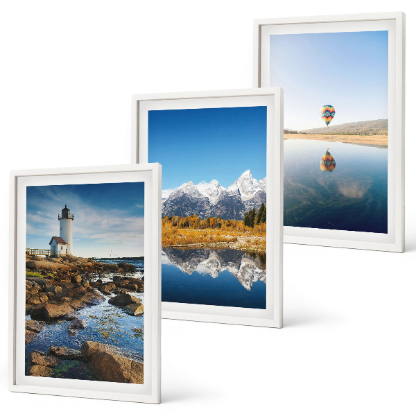 Cadre photo mural Vues sur la nature, phare, montagnes, montgolfière