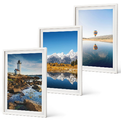 Cadre photo mural Vues sur la nature, phare, montagnes, montgolfière