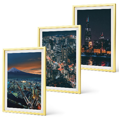 Cadre photo mural Vue de la ville sur la montagne la nuit