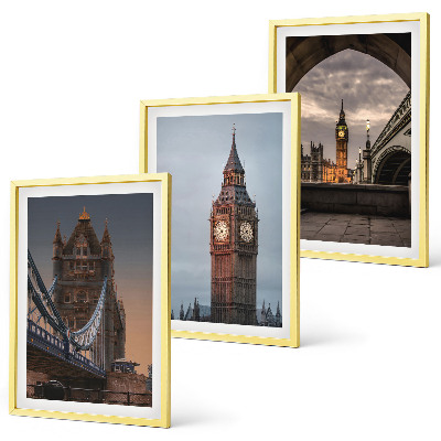 Lot de 3 tableaux pour salon Pont de Londres, horloge Big Ben