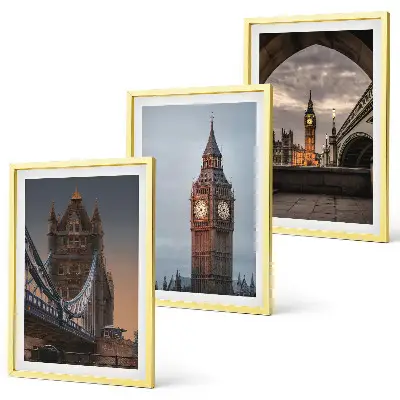 Lot de 3 tableaux pour salon représentant le pont de Londres et l'horloge Big Ben