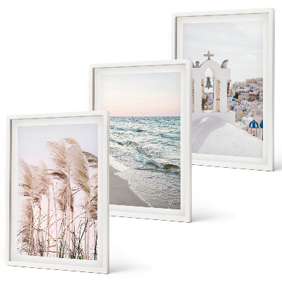 Cadre photo mural Plantes, vagues, vue, maisons