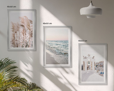 Cadre photo mural Plantes, vagues, vue, maisons