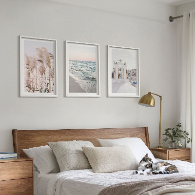 Cadre photo mural Plantes, vagues, vue, maisons