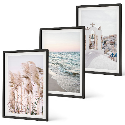 Cadre photo mural Plantes, vagues, vue, maisons