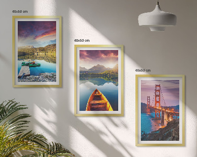 Cadre photo mural Vues sur les montagnes, le lac et les ponts