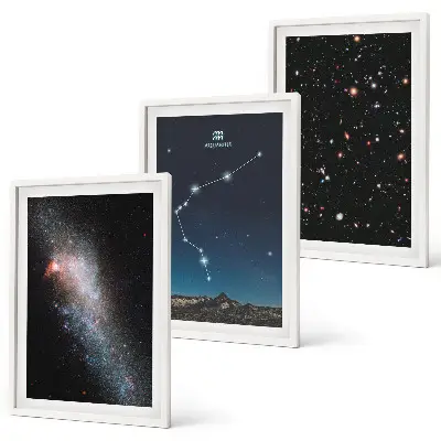 Cadre photo mural motif Espace galactique Verseau