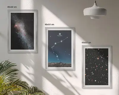 Cadre photo mural motif Espace galactique Verseau