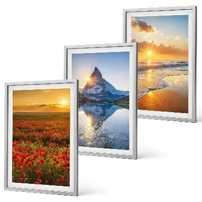 Lot de 3 tableaux pour salon représentant des paysages de montagnes et de mers dans l'ouest
