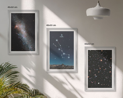 Lot de 3 tableaux pour salon Paysages cosmiques de l'étoile du Taureau