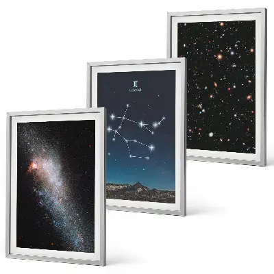 Cadre photo mural motif Galaxie du zodiaque des Gémeaux