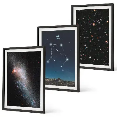 Cadre photo mural motif espace galaxie balance du ciel